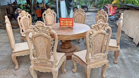 bàn ghế ăn gỗ gõ đỏ cao cấp