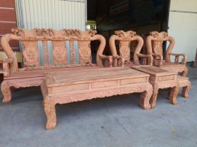Bộ bàn ghế Minh Quốc Đào 6 món gỗ hương đá