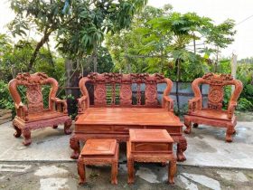 Bộ bàn ghế Minh Quốc Đào gỗ hương đá