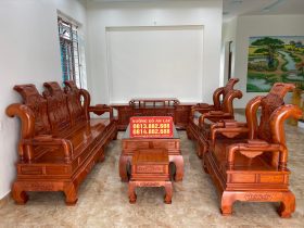 Bộ bàn ghế Tần Thủy Hoàng tay 14 gỗ hương đá 6 món
