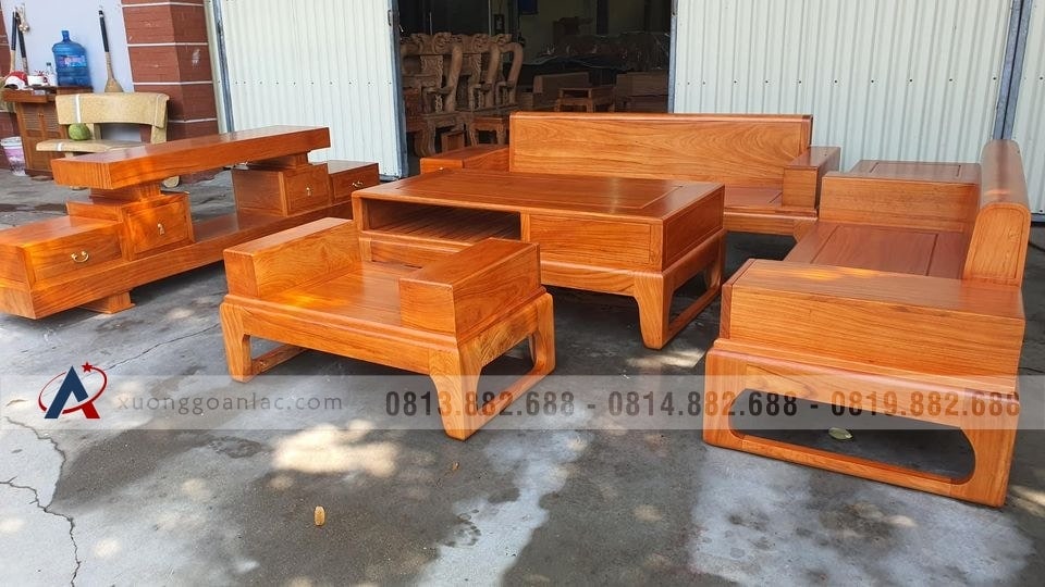 Bộ bàn ghế sofa gỗ gõ đỏ