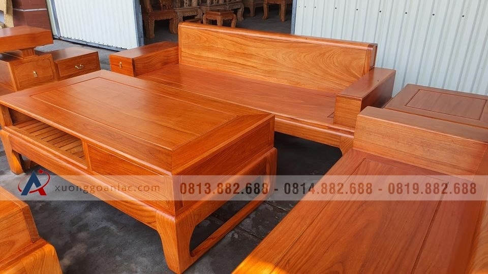 bàn ghế gỗ gõ đỏ mẫu sofa