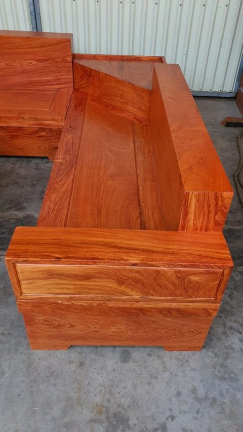 ghế sofa góc nguyên khối gỗ hương đá