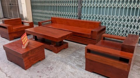 Bộ sofa H nguyên khối gỗ hương đỏ Nam Phi thông số đại (2)