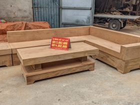 Bộ sofa góc đóng hộp gỗ gõ đỏ hàng thửa