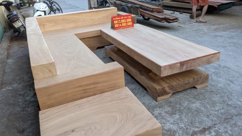 bộ sofa gỗ nguyên khối gỗ gõ đỏ