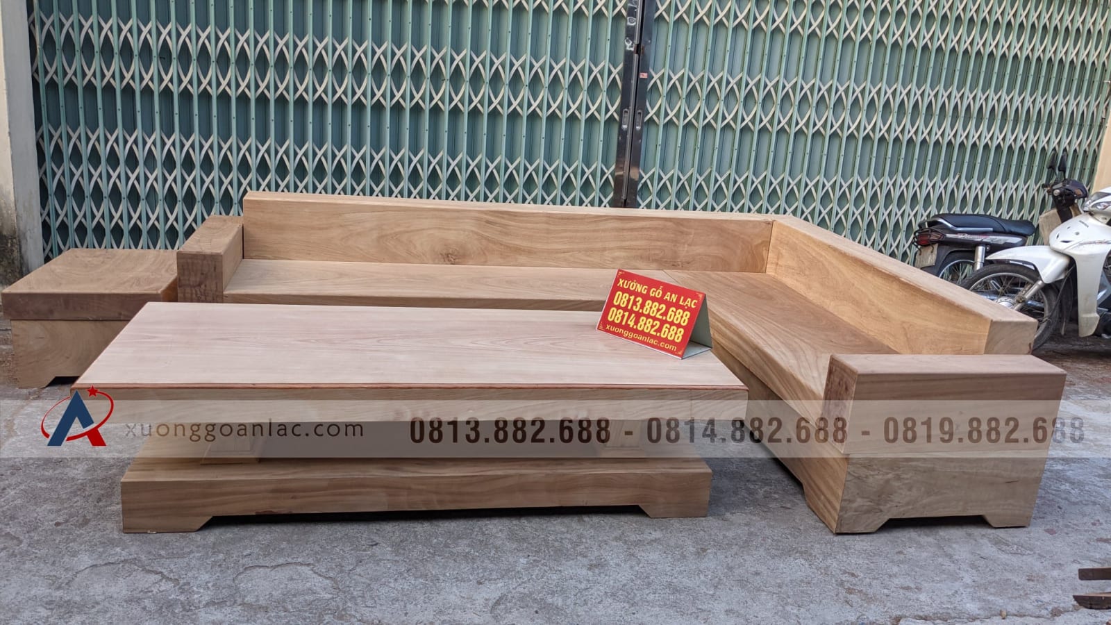 sofa gỗ nguyên khối gỗ gõ đỏ