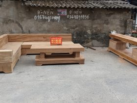 sofa gỗ kệ tivi gỗ gõ đỏ nguyên khối