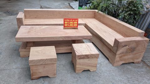 sofa gỗ hương đá nguyên khối