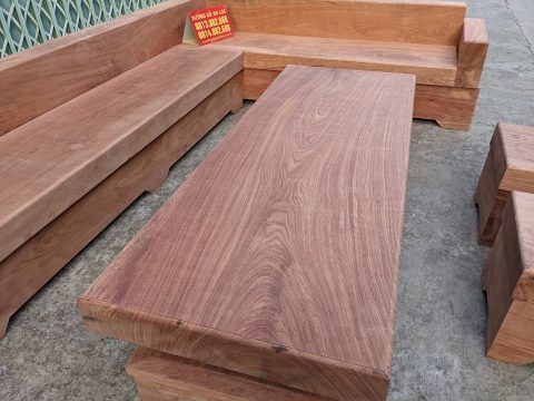 sofa gỗ nguyên khối chữ L