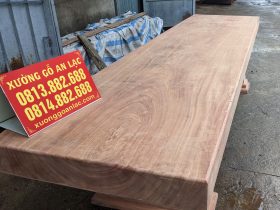 Mặt bàn ăn nguyên khối 3m1 gỗ hương đá tuyển vân đẹp không tì vết