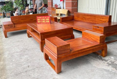 sofa gỗ gõ đỏ  hiện đại