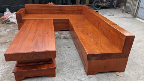 Sofa gỗ hương đá nguyên khối