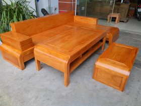 sofa góc đóng hộp gỗ gõ đỏ