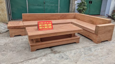 sofa gỗ nguyên khối gỗ hương đá
