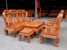 bộ bàn ghế minh quốc đào 6 món gỗ hương đá