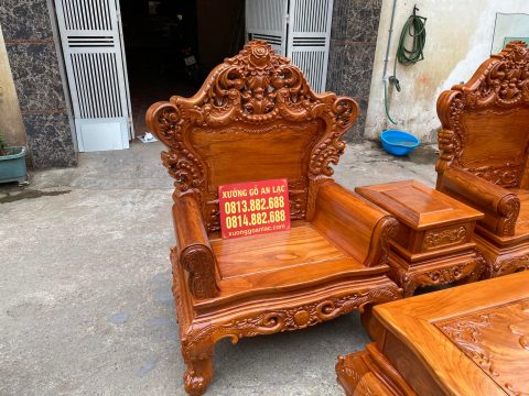 ghế đơn bộ bàn ghế hoàng gia gỗ gõ đỏ