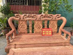Bàn ghế Minh Quốc đào chim gỗ hương đá