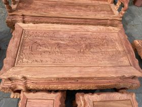 bàn ghế minh quốc đào gỗ hương đá