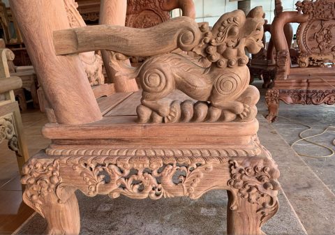bàn ghế minh quốc nghê gỗ hương đá