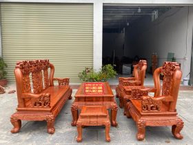 Bộ bàn ghế Minh Quốc Voi Chiến 6 món gỗ hương đá