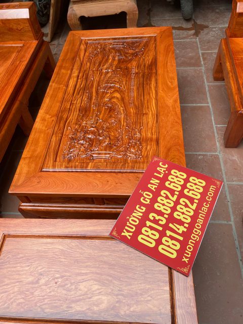 bàn ghế âu á cuốn thư gỗ hương đá