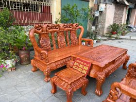 Bộ bàn ghế Minh quốc đào chim gỗ hương đá