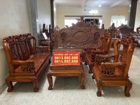 Bộ bàn ghế Minh quốc voi tay 10 gỗ hương đá 6 món