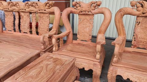 Bộ bàn ghế quốc đào gỗ hương đá