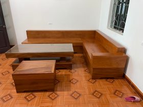 sofa gỗ gõ đỏ nguyên khối