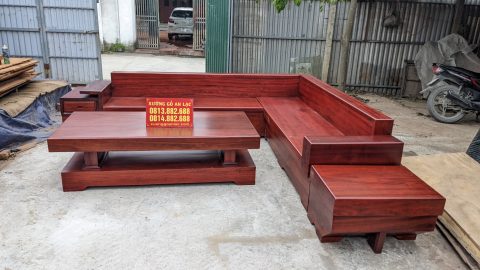 sofa gỗ nguyên khối gỗ hương