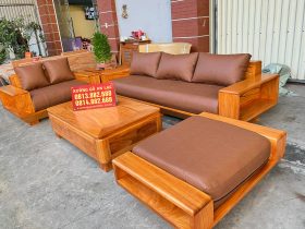 Sofa gỗ hương đá hiện đại mẫu trơn mới nhất