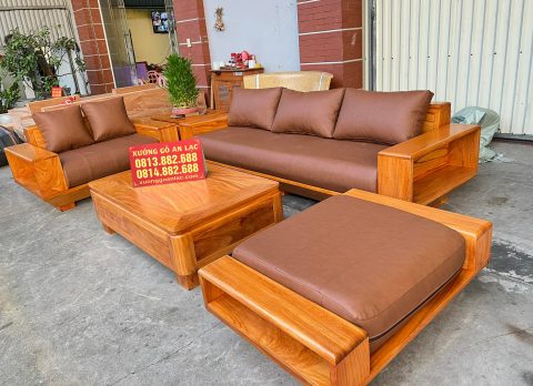 Sofa gỗ hương đá hiện đại mẫu trơn mới nhất