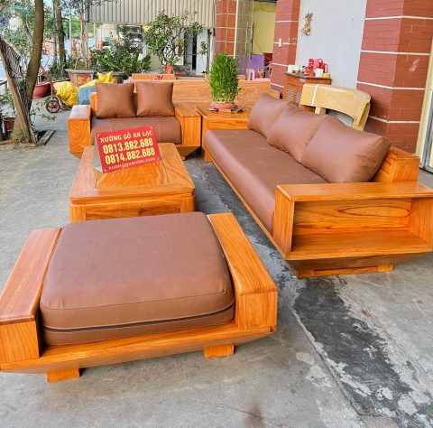 sofa gỗ hương đá hiện đại