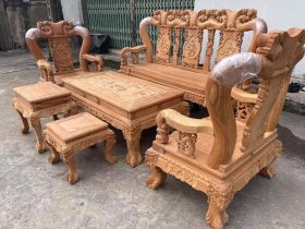 Bộ bàn ghế Minh Quốc Đào 6 món gỗ gõ đỏ