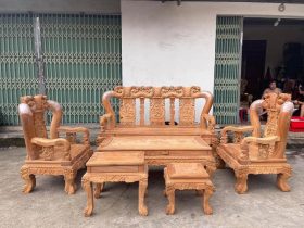 Bộ bàn ghế Minh Quốc Đào 6 món gỗ gõ đỏ cao cấp
