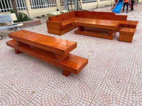 sofa gỗ gõ đỏ cao cấp mẫu chữ L