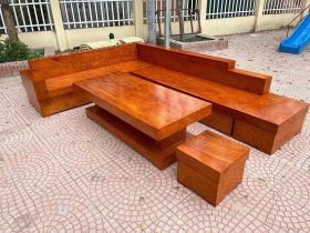 sofa nguyên khối gỗ gõ đỏ