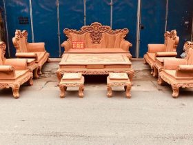 Bộ bàn ghế Louis hoàng gia gỗ hương đá