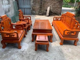 Bộ bàn ghế Sơn Thuỷ hàng trơn gỗ hương đá chọn vân (1)