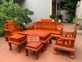 Bộ bàn ghế sơn thủy 6 món gỗ gõ đỏ (1)