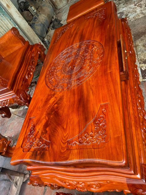 bàn lớn bộ hoàng gia gỗ hương đá