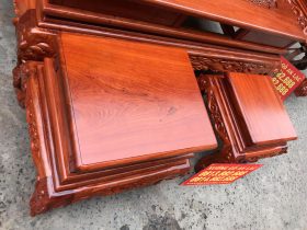 bàn ghế hoàng gia gỗ hương đá mặt ván tràn