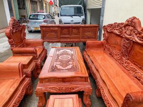 bàn ghế hoàng gia louis gỗ hương đá