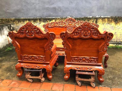 bàn ghế hoàng gia louis gỗ hương đá cao cấp