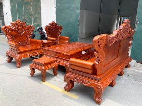 Bộ bàn ghế Hoàng gia 6 món gỗ hương đá mẫu mới