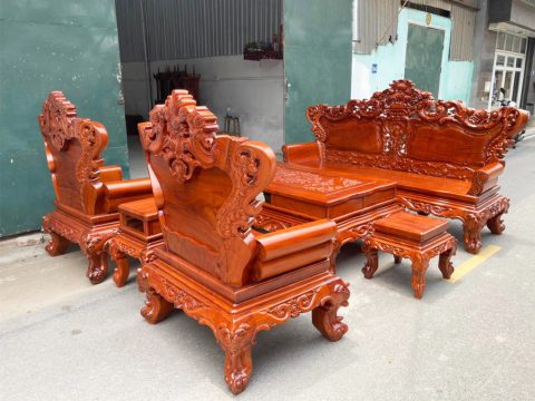 bộ bàn ghế hoàng gia cao cấp gỗ hương đá