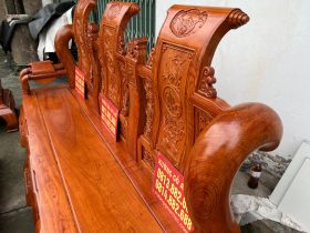 ghế dài bộ tần thủy hoàng gỗ hương đá