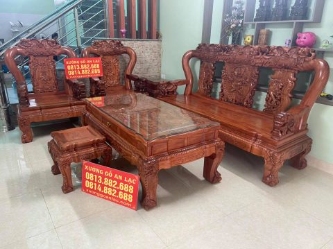 combo nội thất phòng khách gỗ hương đá