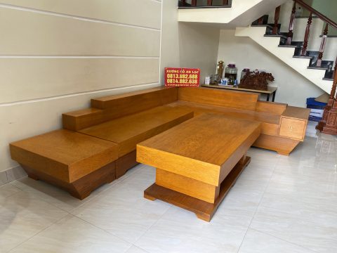 bộ sofa góc đóng hộp gỗ gõ đỏ
